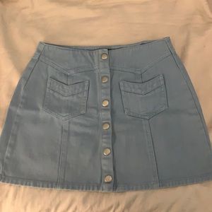 Kendall & Kylie Light Blue Snap Front Denim Skirt